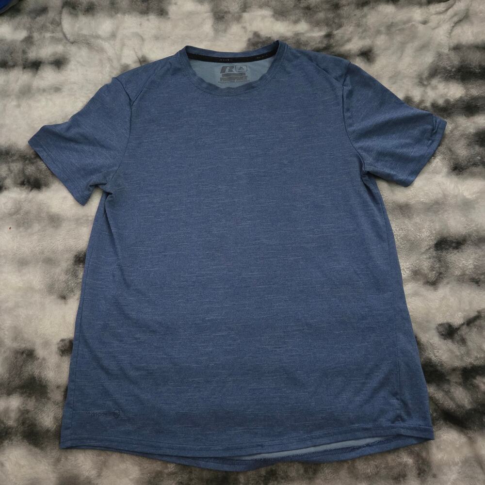 Russell Athletic Performance Tee Blue Heather Men’s Medium Moisture‑Wicking